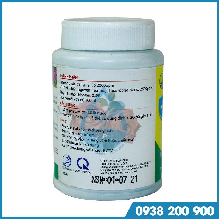 Nano Đồng Diệt nấm bệnh cho cây trồng, xử lý rong rêu, giúp xanh lá, cứng cây - chai 100ml
