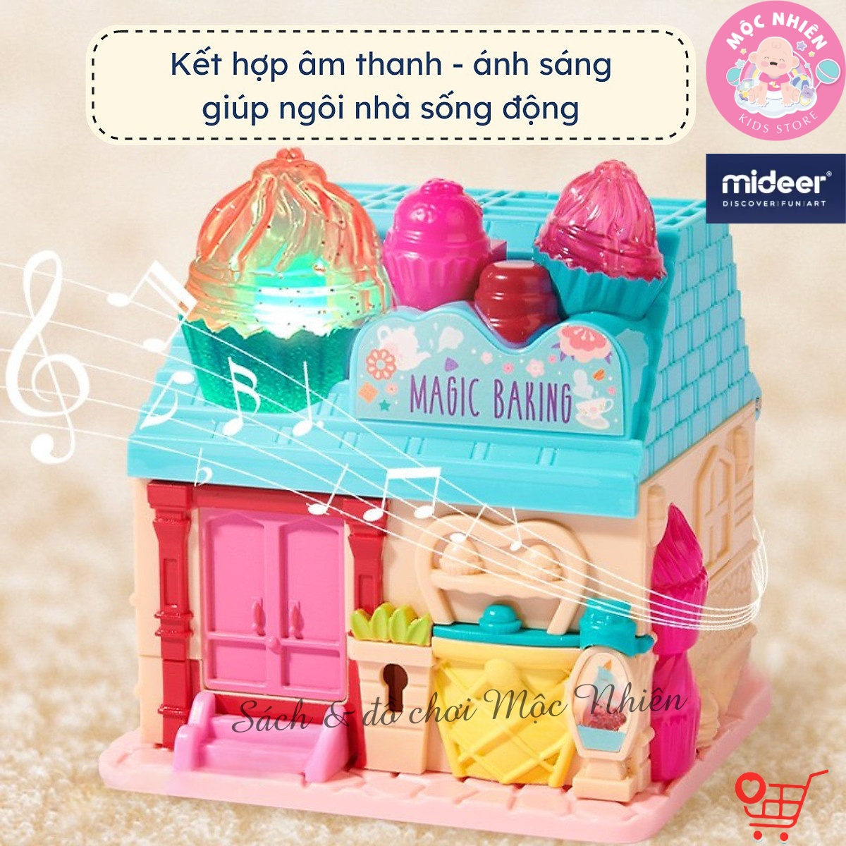 Nhà búp bê mini có âm thanh - Mideer Magic Dollhouse - Mô hình ngôi nhà kẹo ngọt cho bé gái 2 3 4 5 tuổi