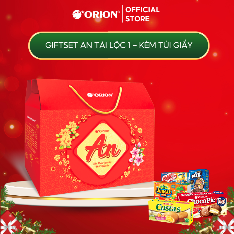 Bộ Quà Tết ORION - AN TÀI LỘC 1 657.6g (Dạng Túi Xách)