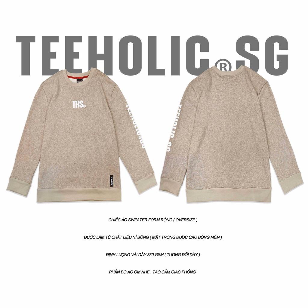 Áo Sweater Nỉ TeeHolic In Nổi Logo THS Màu Kem