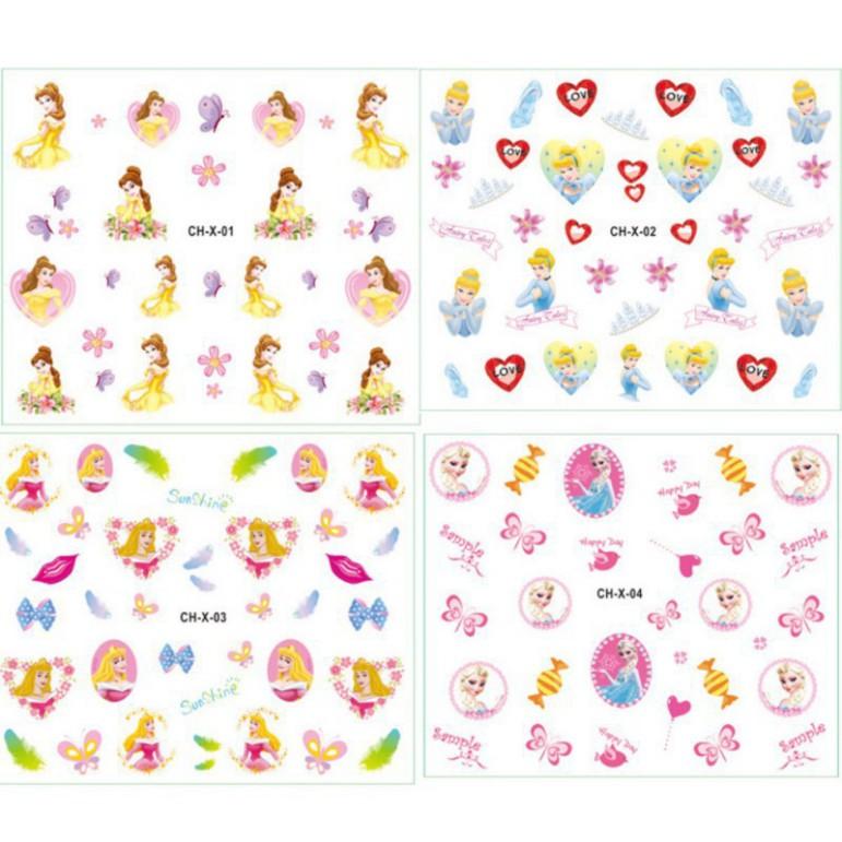 Sticker dán móng hoạt hình dễ thương không độc hại (1 tờ 30-50 hình dán)
