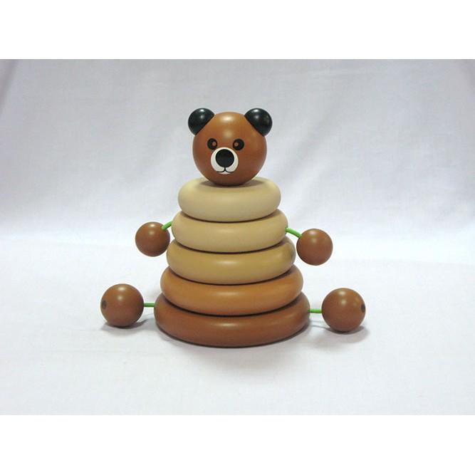 Đồ chơi gỗ xếp tháp hình con vật (ếch, ong, bướm, gấu) độc đáo