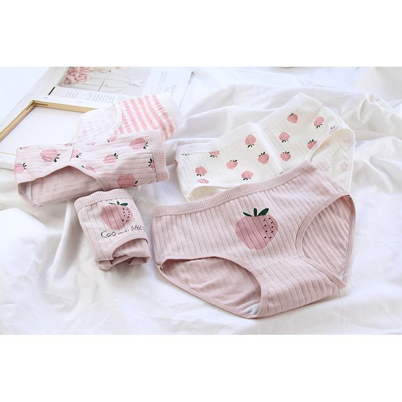 Quần Lót Nữ Cotton Kháng Khuẩn Hình Dâu Tây Ngọt Ngào Hàng Loại Đẹp.