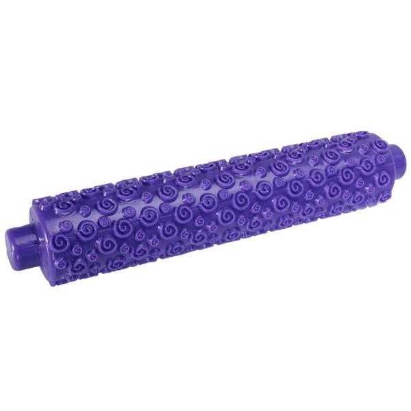 Spiral Pattern Plastic Fondant Roller Rolling Pin - Purple