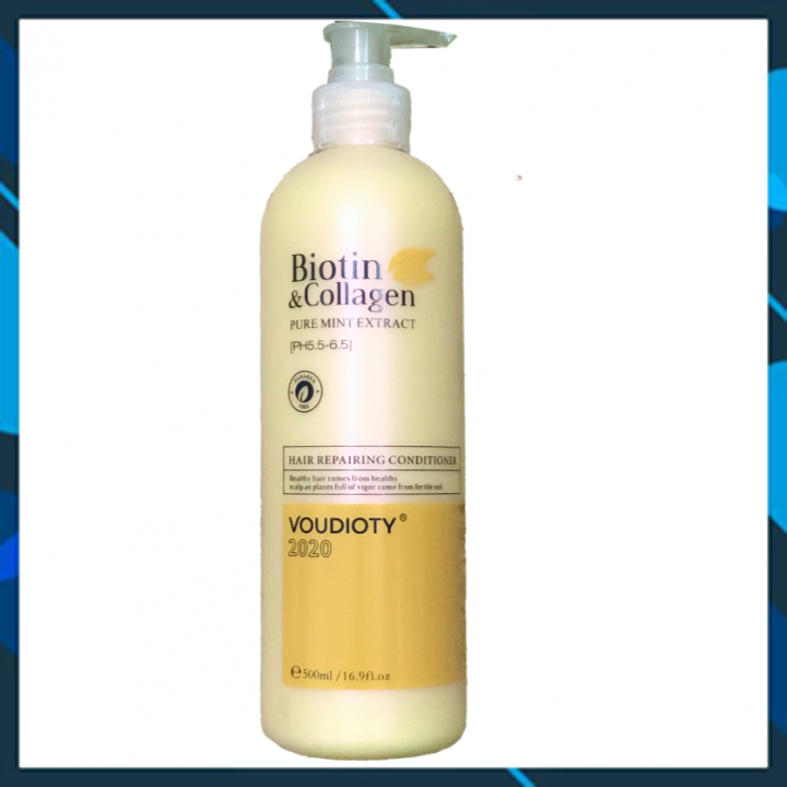 DẦU XẢ VOUDIOTY HAIR REPAIR BIOTIN & COLLAGEN VÀNG MỀM MƯỢT PHỤC HỒI CHO TÓC HƯ TỔN DO HÓA CHẤT 500ML