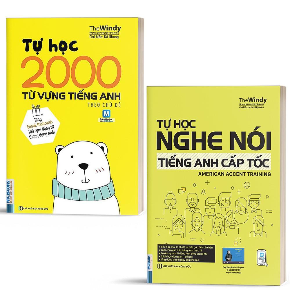 Sách - Combo Tự Học Nghe Nói Tiếng Anh Cấp Tốc và 2000 Từ Vựng Tiếng Anh Theo Chủ Đề - Học Kèm App Online