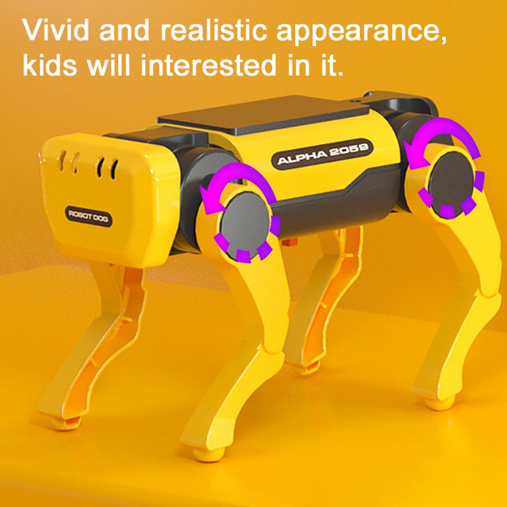 Self-Install DIY Gadgets Technological Gizmos Intelligent Robot Dog Robot Cattle Toys Solar Powered Educational Toy Assembly Robotical Dog Cattle Kit Students Science Experiment Toy
