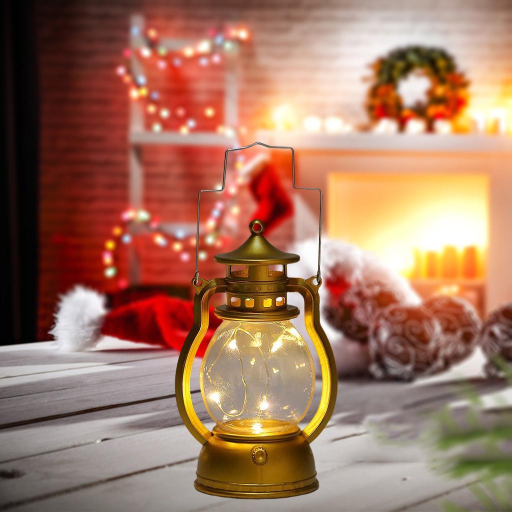 2Pcs Decorative Oil Lamp Christmas LED Lantern Lamp Hanging Lantern for Home