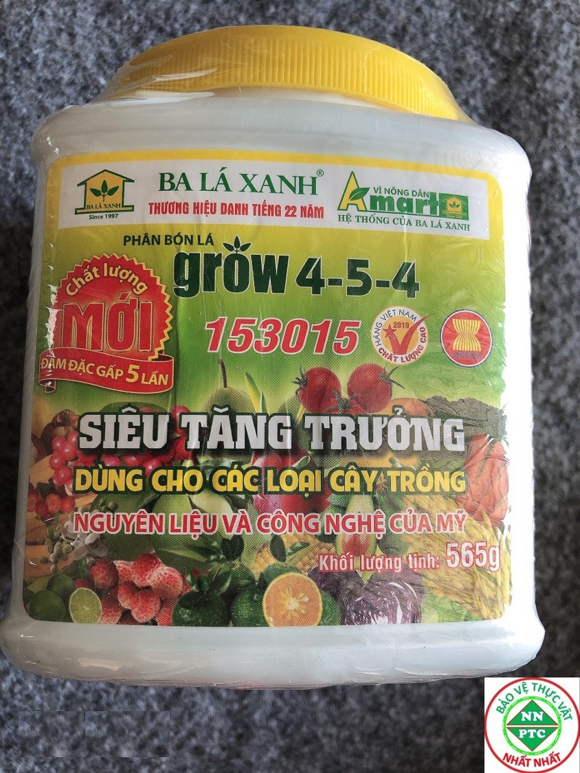 GROW 4-5-4 Phân bón Ba Lá Xanh siêu tăng trưởng cây trồng Thế Hệ Mới Công Nghệ Mỹ