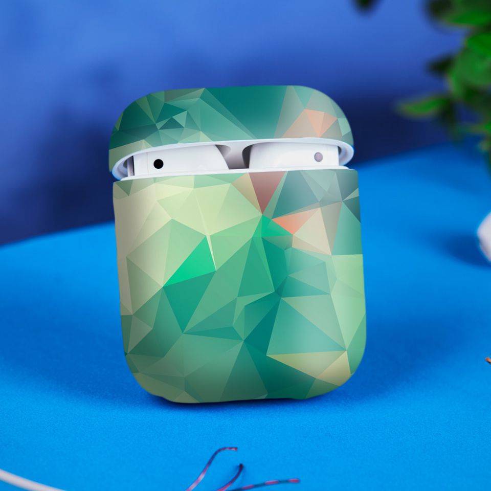 Miếng dán skin chống bẩn cho tai nghe AirPods in hình Vân kim cương - BG0029 (bản không dây 1 và 2