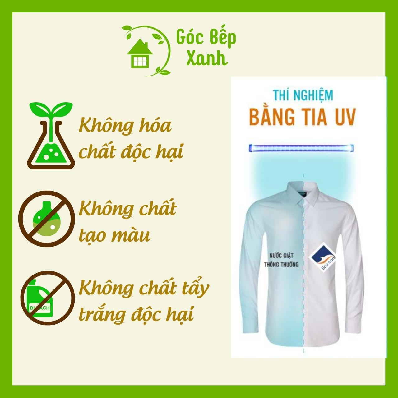 Nước giặt xả hữu cơ Bồ Hòn tinh dầu Hoa Bưởi ECOCARE 2 lít - Bền màu, giữ dáng, làm mềm vải, an toàn da nhạy cảm