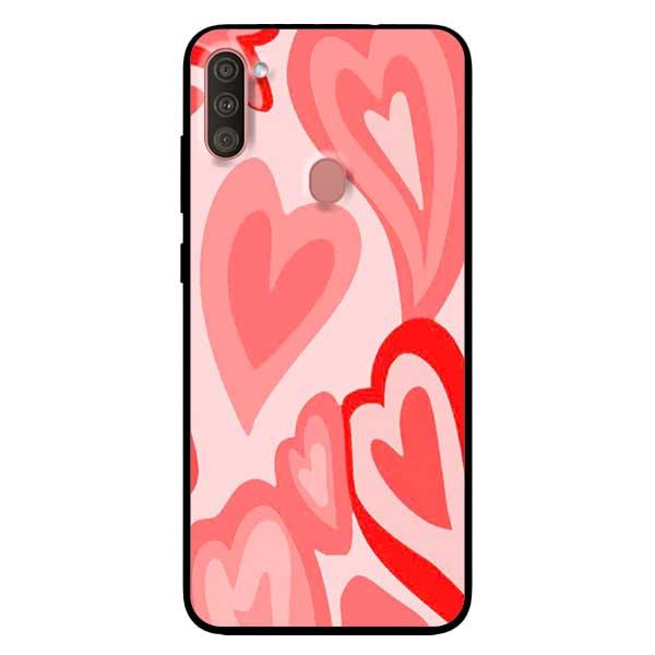 Ốp lưng dành cho Samsung Galaxy A11 - Tim Viền Hồng