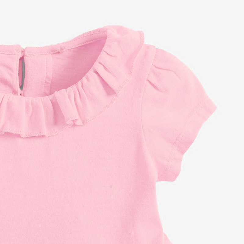 Váy mùa hè bé gái hồng thêu ong cổ bèo mẫu mới hè 2021 cao cấp chất cotton mịn full size 2-7T (10-25kg)