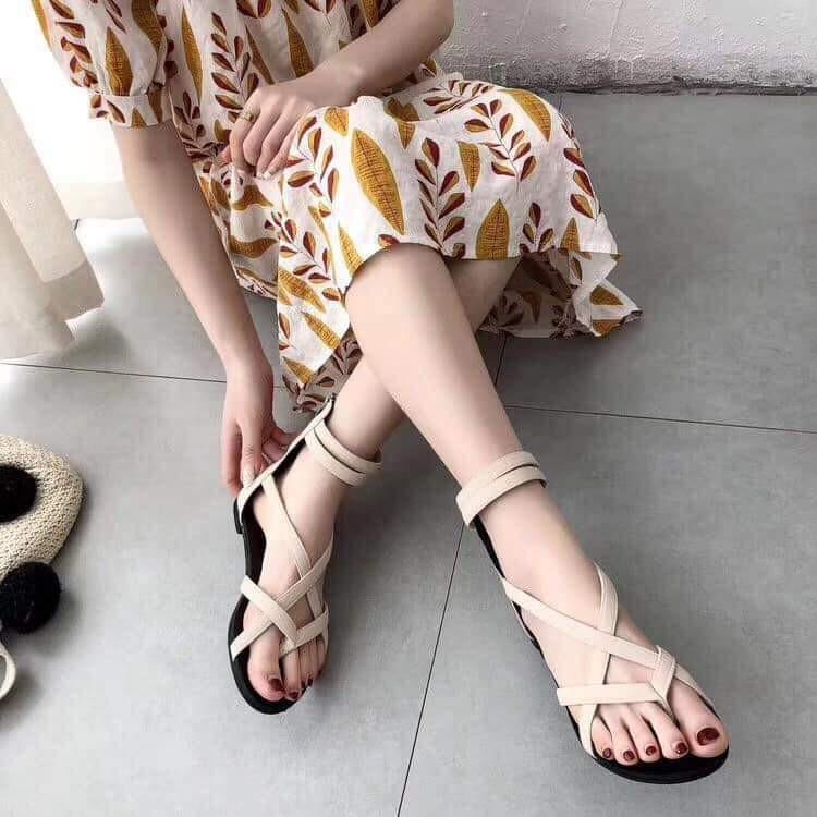 Giày Sandal Chiến Binh Cao Cổ Dây Kéo Xỏ Ngón