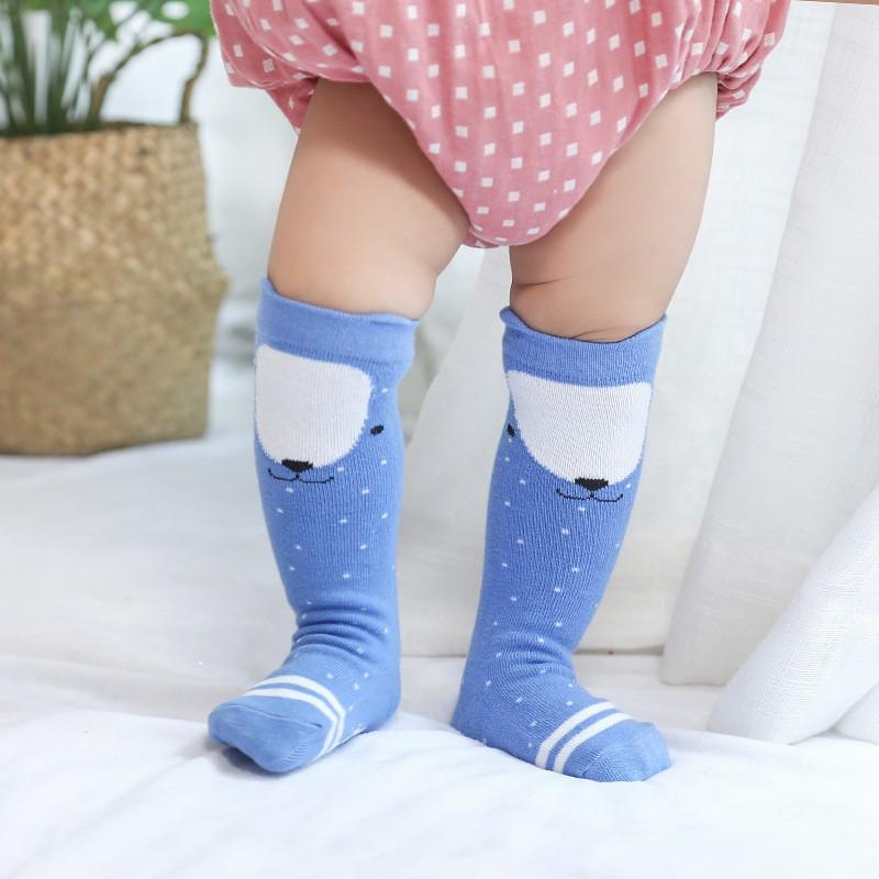 Tất cổ dài chống trượt thu đông chất Cotton co giãn cho bé TTE02