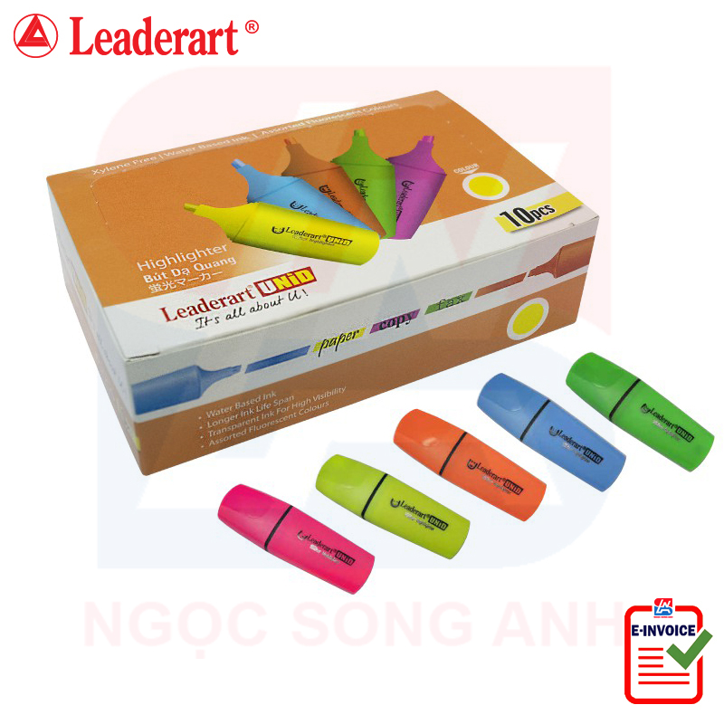 Bút dạ quang Leaderart 1150HL - Hộp 10 chiếc