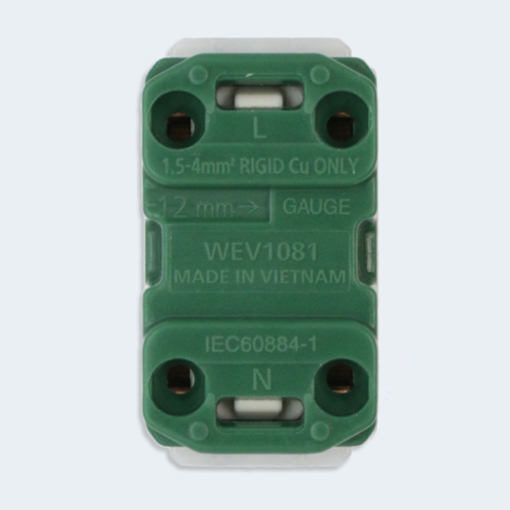 Ổ cắm đơn 2 chấu có màn che