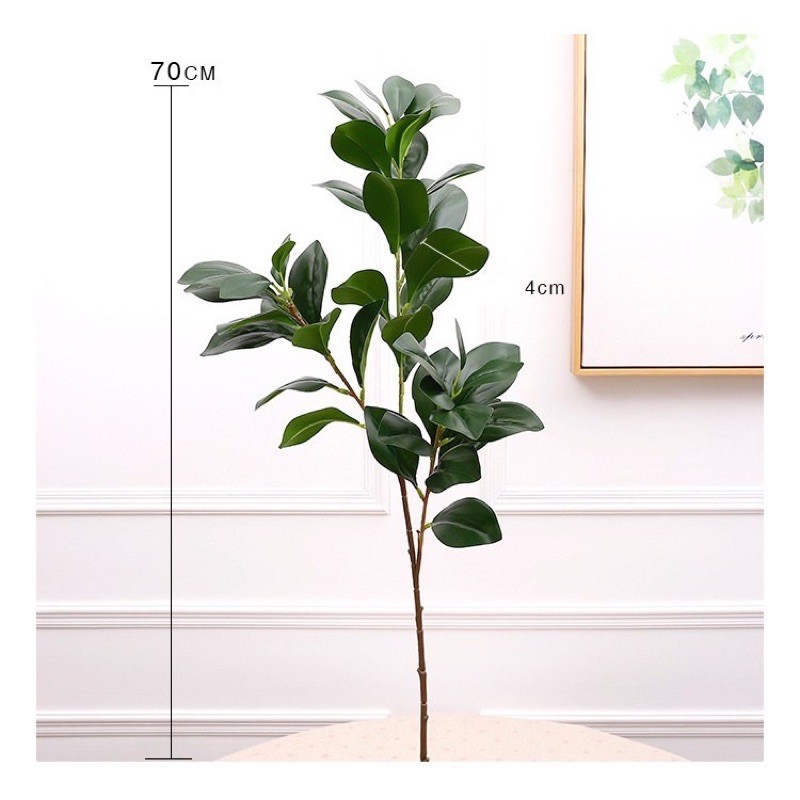 Cành lá chanh , lá chè 3 nhánh 65cm - cây lá giả cao cấp