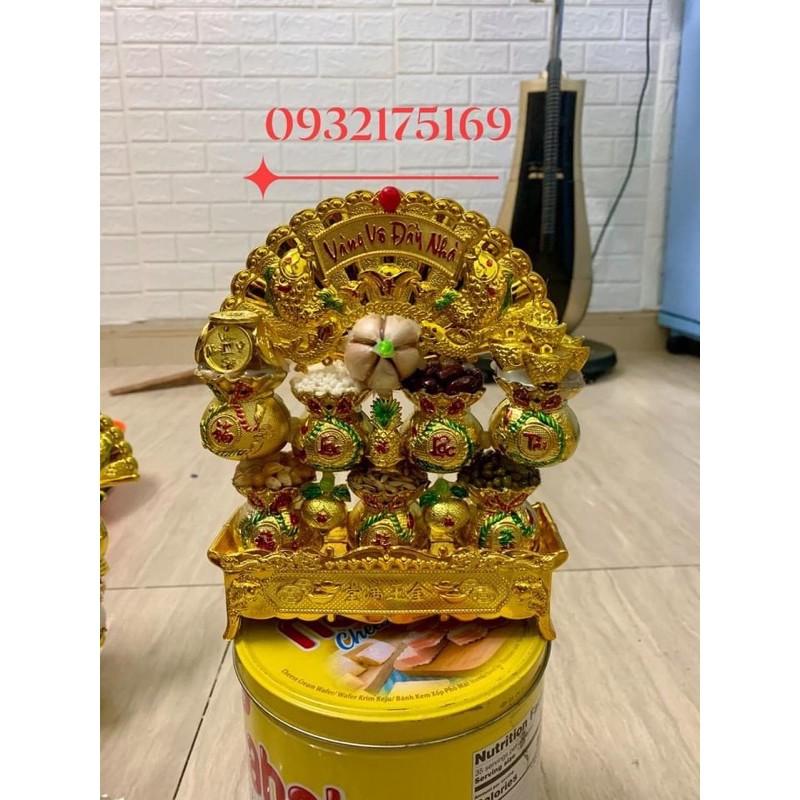 Khay tỏi ngũ đậu- Quạt vàng chiêu tài lộc