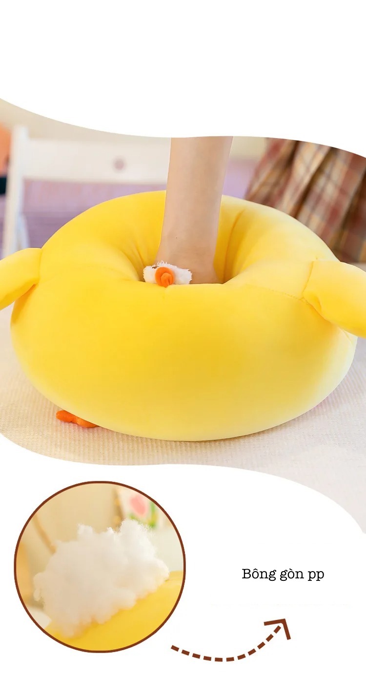 Thú nhồi bông gà tròn vo êm mịn - Size từ 45cm đến 60cm- Quà tặng gấu bông gà mặt thộn dễ thương - Gối ôm mềm mịn cho bé