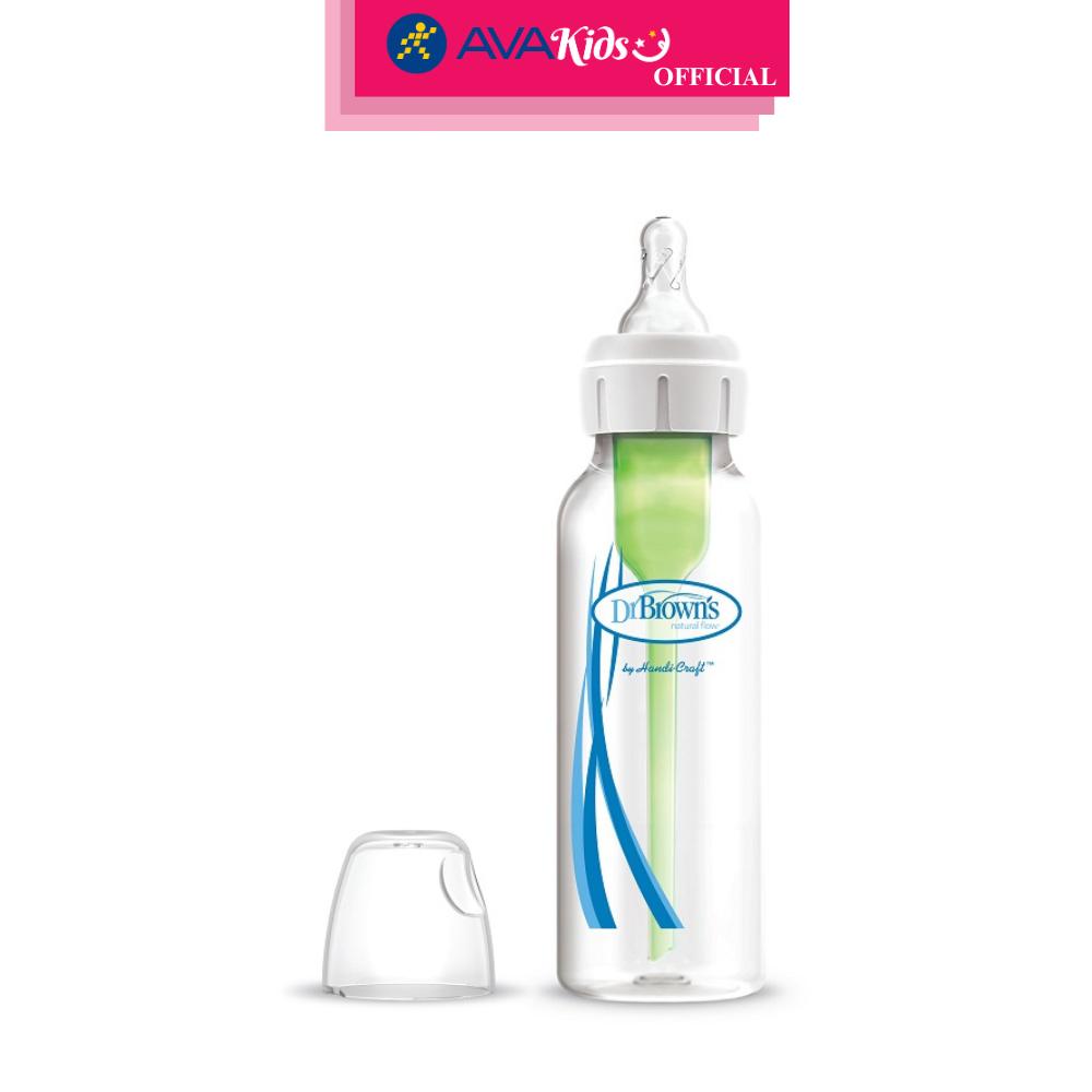 Bình sữa nhựa PP Dr.Brown's cổ hẹp 250 ml (mọi độ tuổi) - Giao bao bì ngẫu nhiên - Hàng Chính Hãng