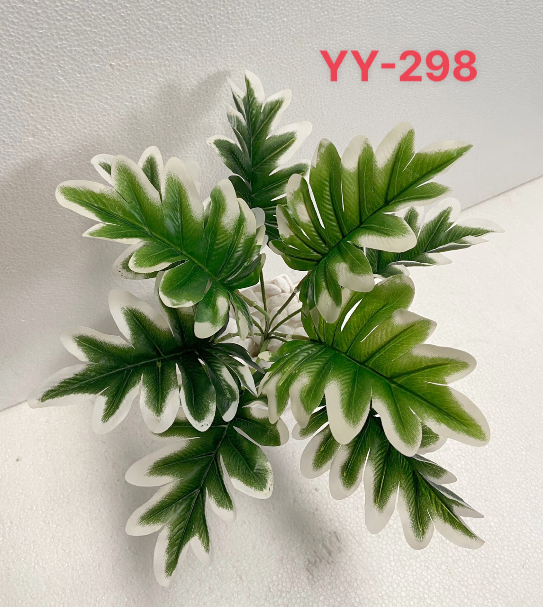 Cây giả trang trí, cây trầu bà thanh xuân, cây trầu bà chân vịt, 9 lá, 32 - 36cm