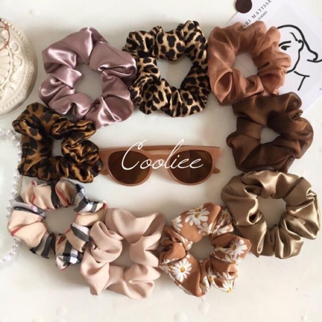 Scrunchies tông nâu luxury các mẫu