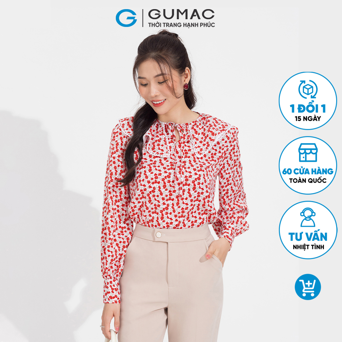Áo kiểu cổ bèo GUMAC AD05073