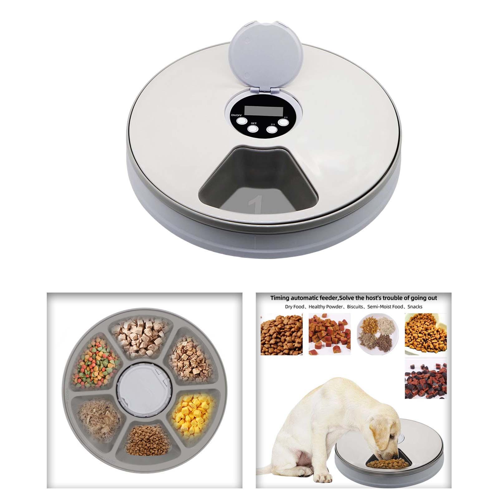 Automatic Pet Feeder 6 Meals 6 Grids Timed Cat Feeder Smart Food Dispenser