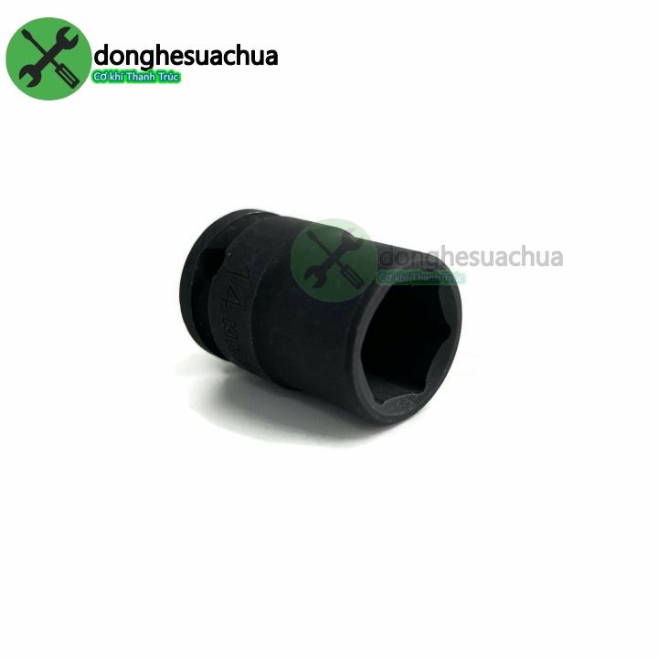 Tuýp 14mm 3/8 Kingtony 353514M loại ngắn 6 cạnh màu đen