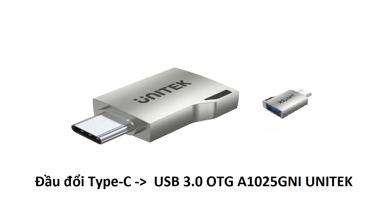 Đầu đổi OTG Type-C sang USB OTG UNITEK A1025GNI - Hàng chính hãng