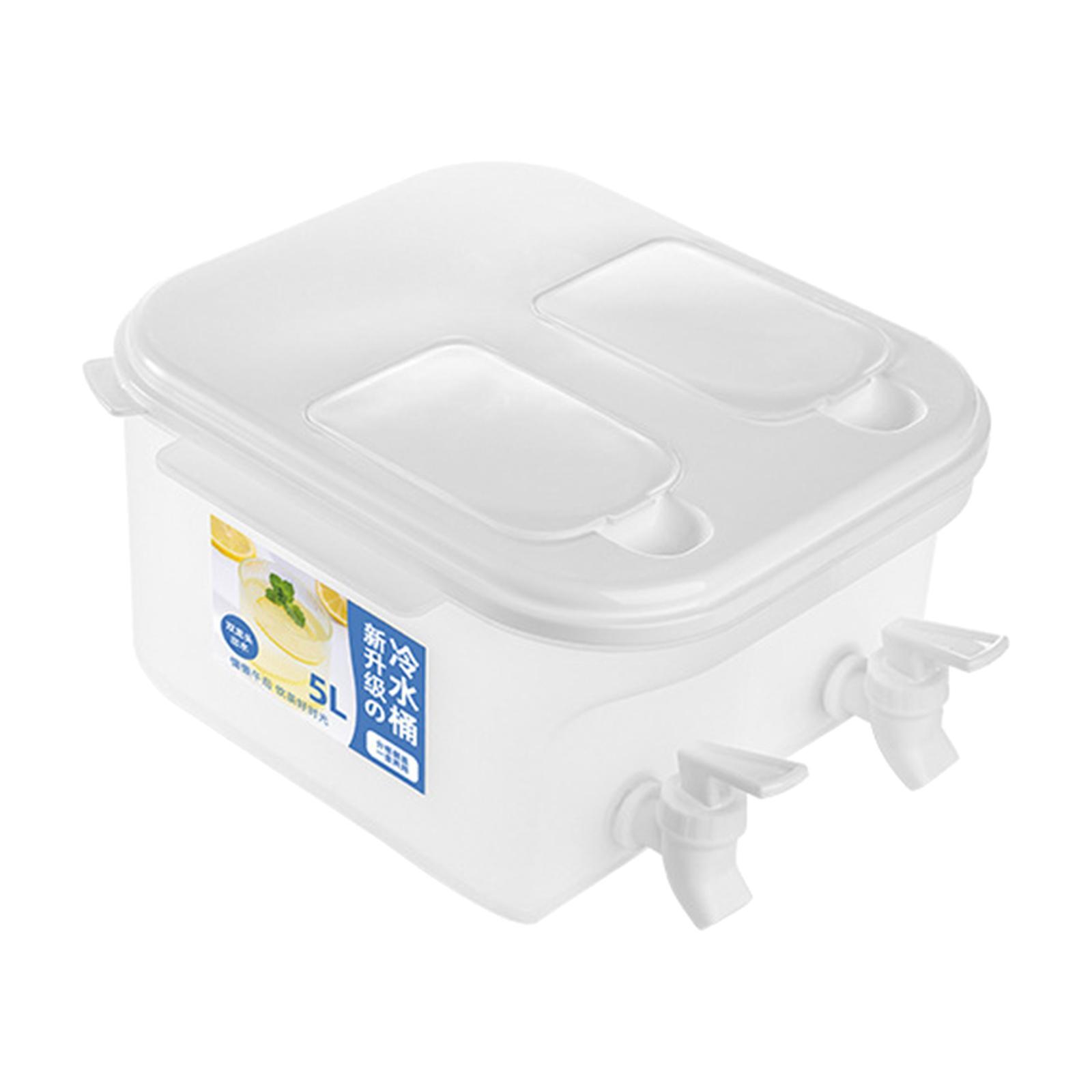5L Beverage Dispenser Water Drink Bucket With Lid and Faucet Refrigerator