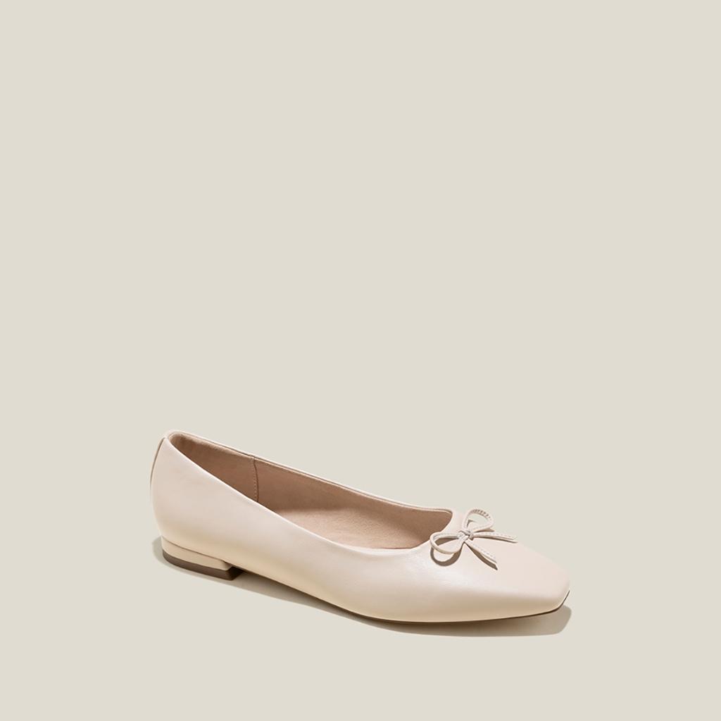 Vascara Giày Búp Bê Leather Nhấn Nơ Trang Trí - GBB 0431