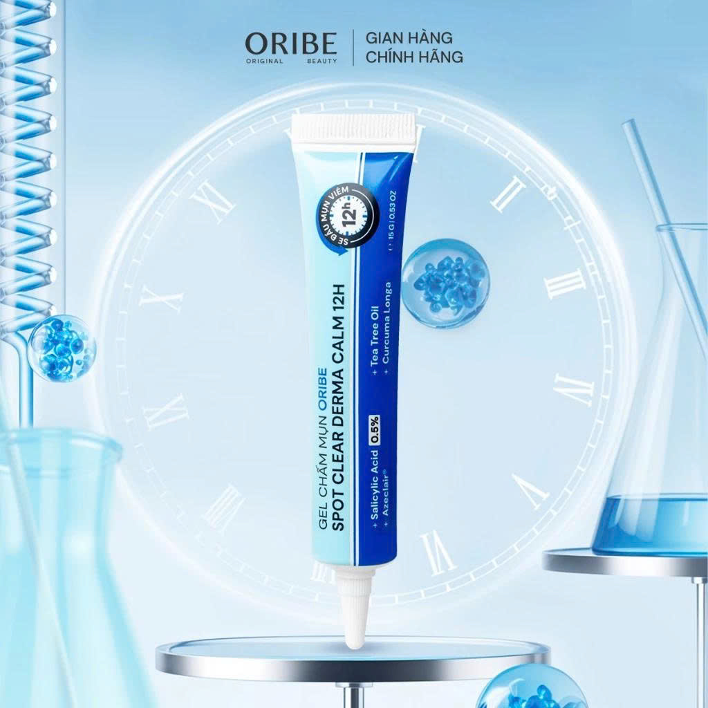 Gel chấm mụn giảm mụn giảm thâm mụn làm khô cồi mụn nhanh 12H Oribe Spot Clear Derma Calm 12H