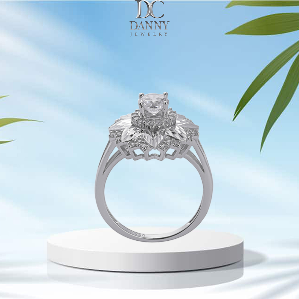Nhẫn Nữ Danny Jewelry Bạc 925 Xi Nước Bạch Kim Đính Đá CZ KI4GZ016