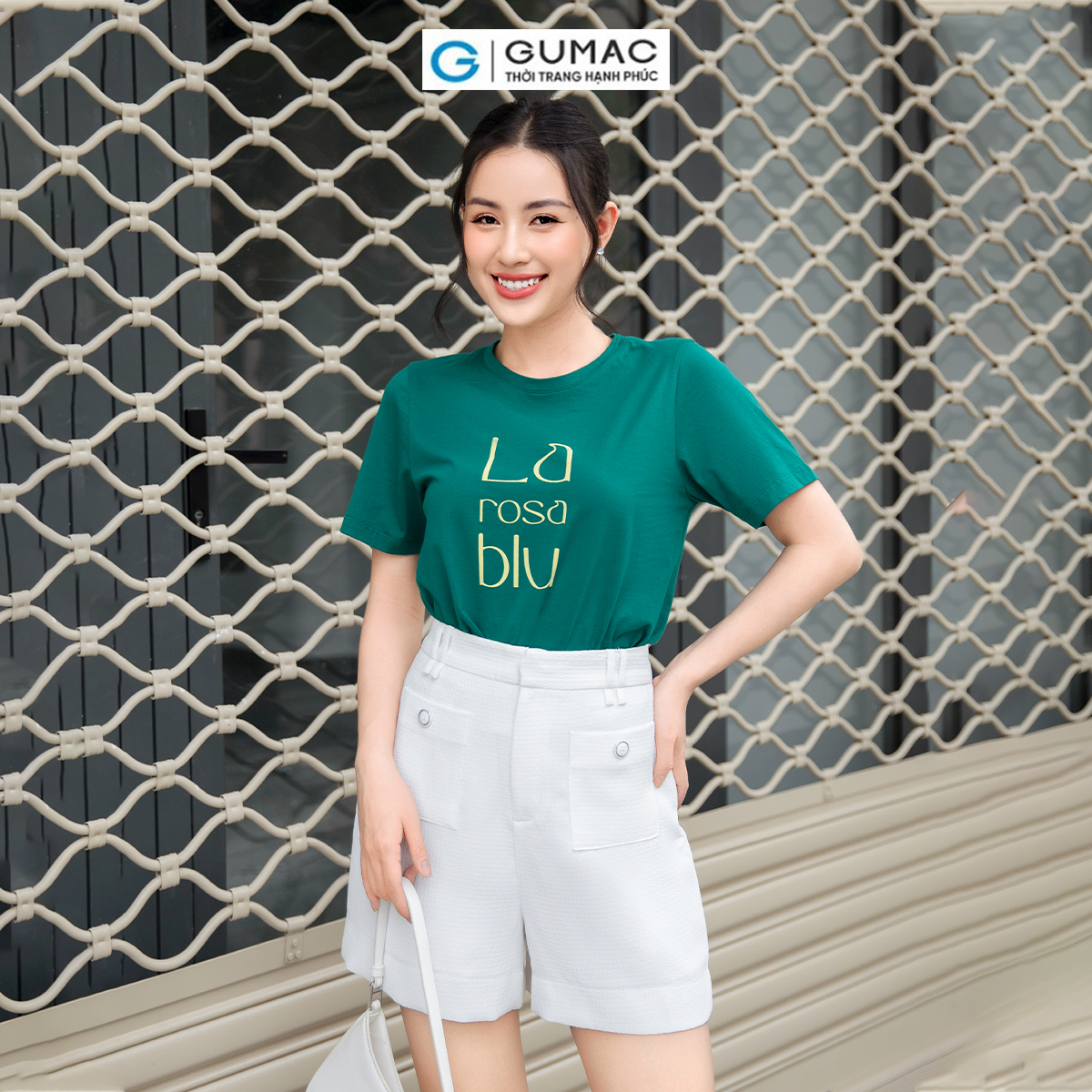 [BST MỚI THÁNG 9] Áo thun nữ tay ngắn in chữ dày dặn trẻ trung thoải mái GUMAC LATD0902