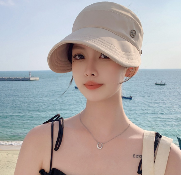 Mũ nữ đi nắng đi biển vành lưỡi trai thiết kế ôm đầu phong cách Hàn, nón nữ chống nắng thời trang