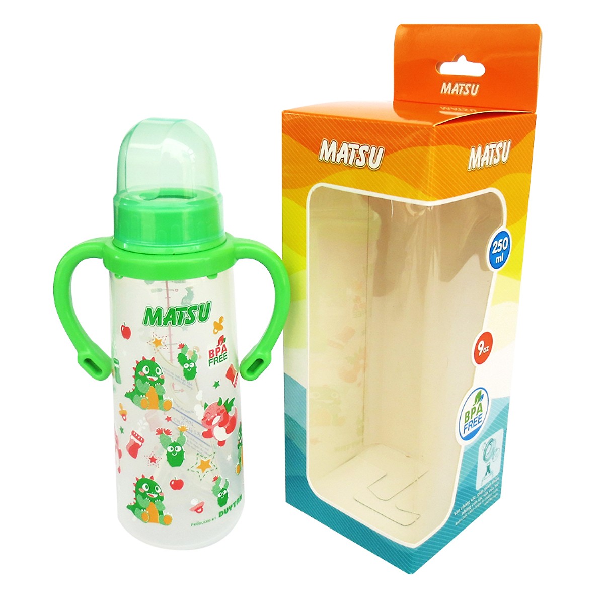 Bình sữa MATSU Duy Tân 250ml Có quai No.1207 - Giao màu ngẫu nhiên