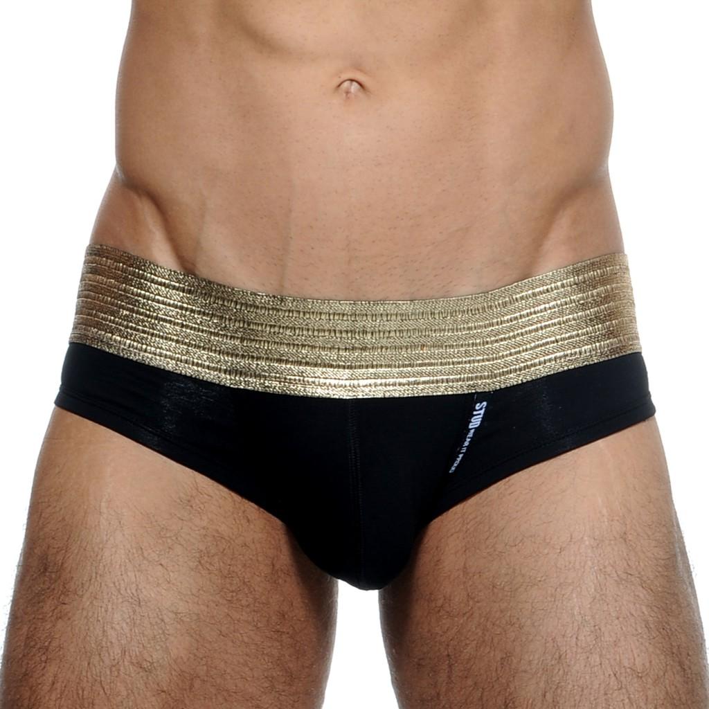 Quần lót nam tam giác STUD màu vàng/đen Men's Fashion Underwear Gold / Black U1044AJS22