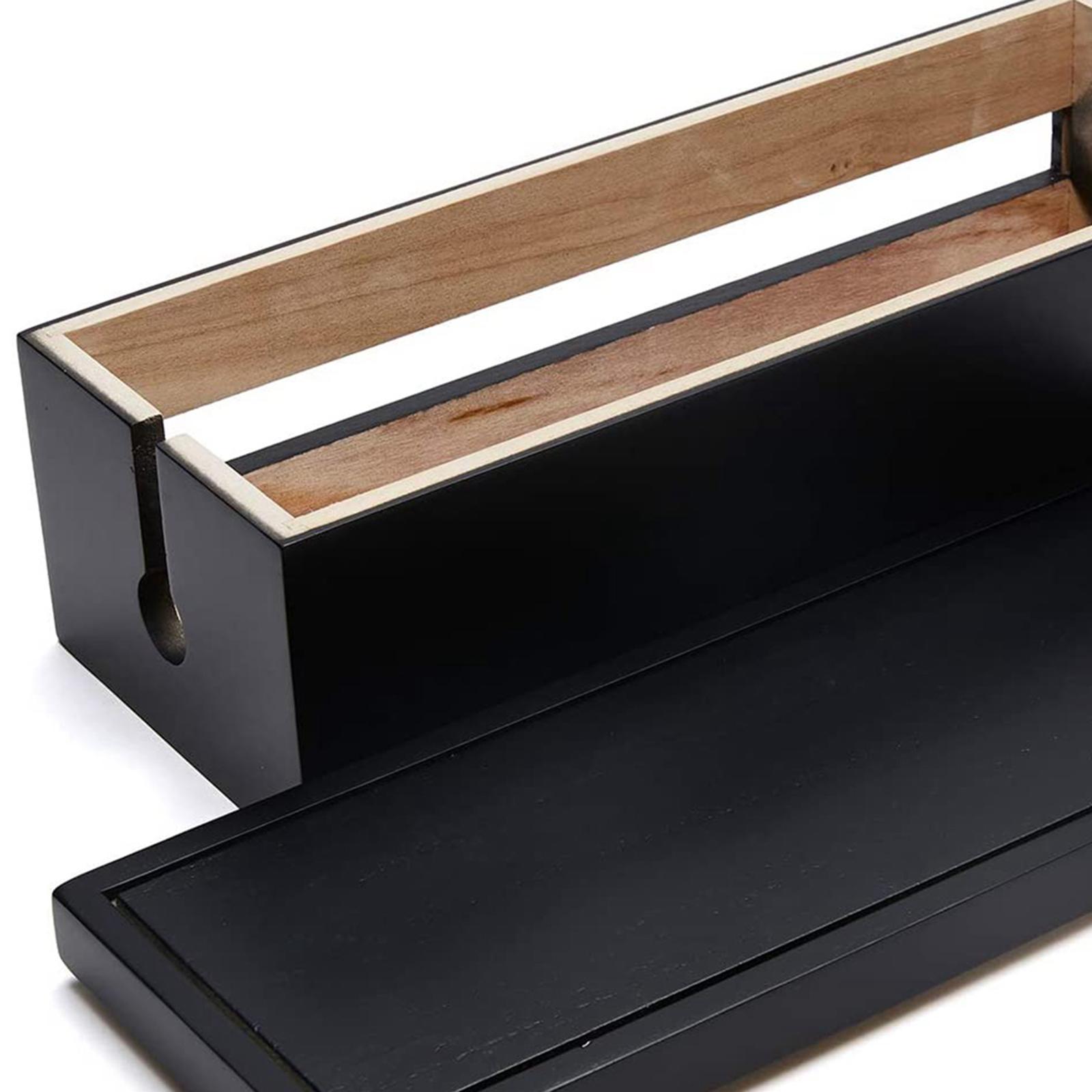 Cable Management Box Cord Organizer Wire Hide Charger Storage Black
