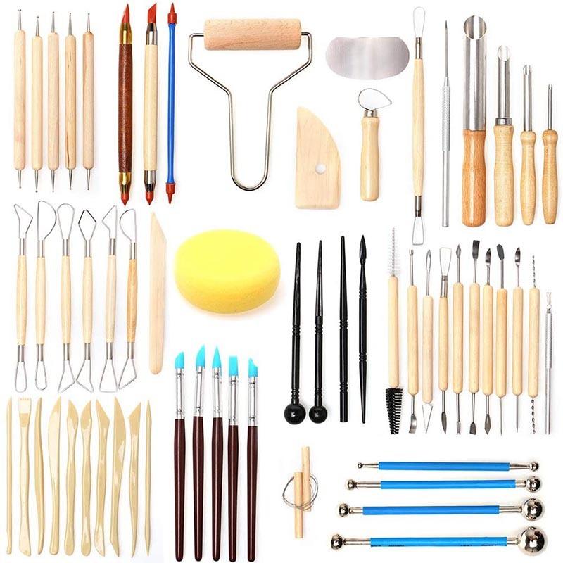 Bộ Dụng Cụ Điêu Khắc Bằng Đất Sét 61 Cái, Dụng Cụ Bằng Đất Sét Dụng Cụ Điêu Khắc Bằng Đất Sét