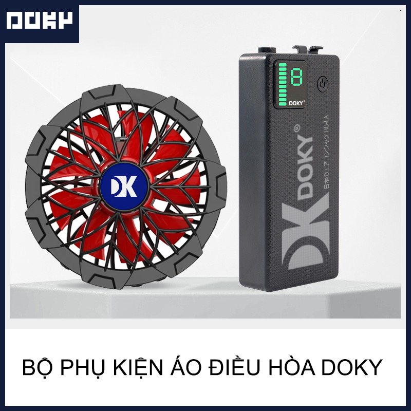 Bộ Phụ Kiện Áo Điều Hòa Nhật Bản Cao Cấp, Dành Cho Người Lao Động Ngoài Trời Nắng Nóng, Quạt 12V Không Chổi Than, PIN 40.000mAh, BH 12 Tháng