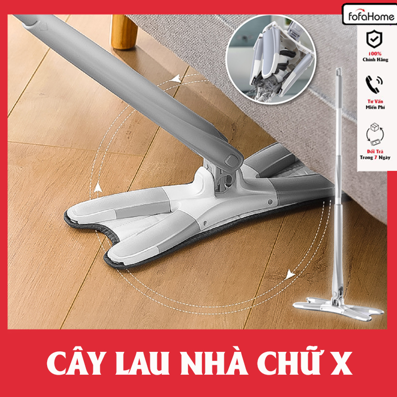 Chổi Lau Nhà Xoay 360 Độ Chữ X, Gấp Gọn Kéo Dài 1M4 Lau Sàn Siêu Sạch Siêu Thấm, Vắt Sạch Dễ Dàng