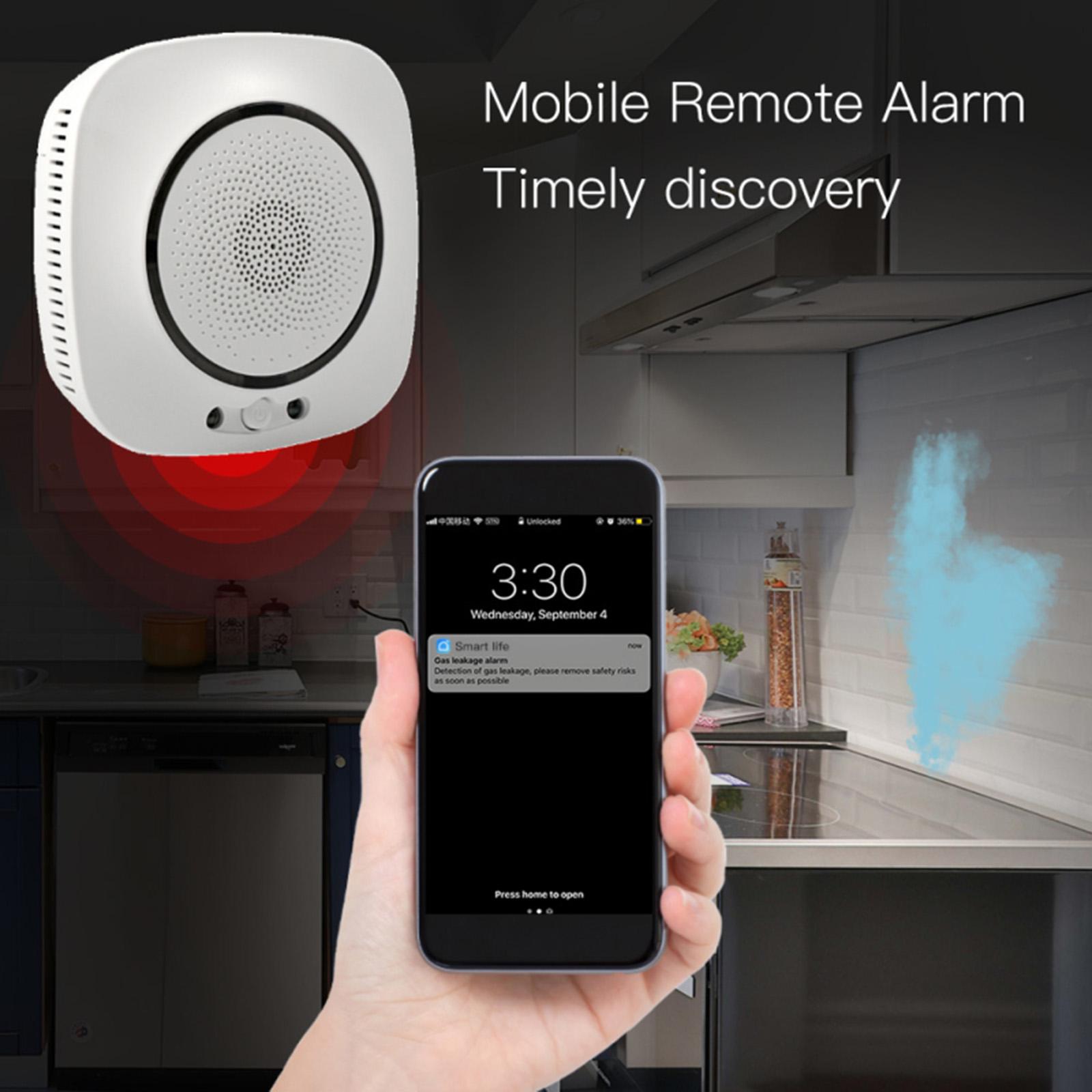 Wifi Carbon Monoxide Detector Wifi Smoke Sensor Security Alarm System 75dB Sound Warning APP Notification Pushing SmartLife Tuya APP Remote Control