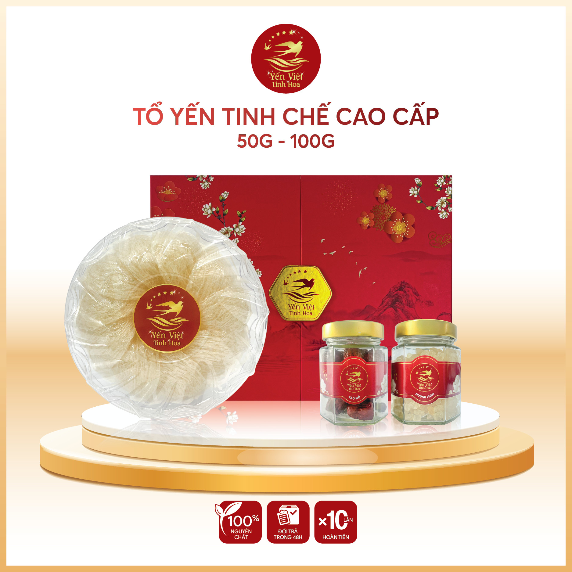 Tổ yến Tinh chế cao cấp 50 gram Yến Việt Tinh Hoa - Hàng chính hãng