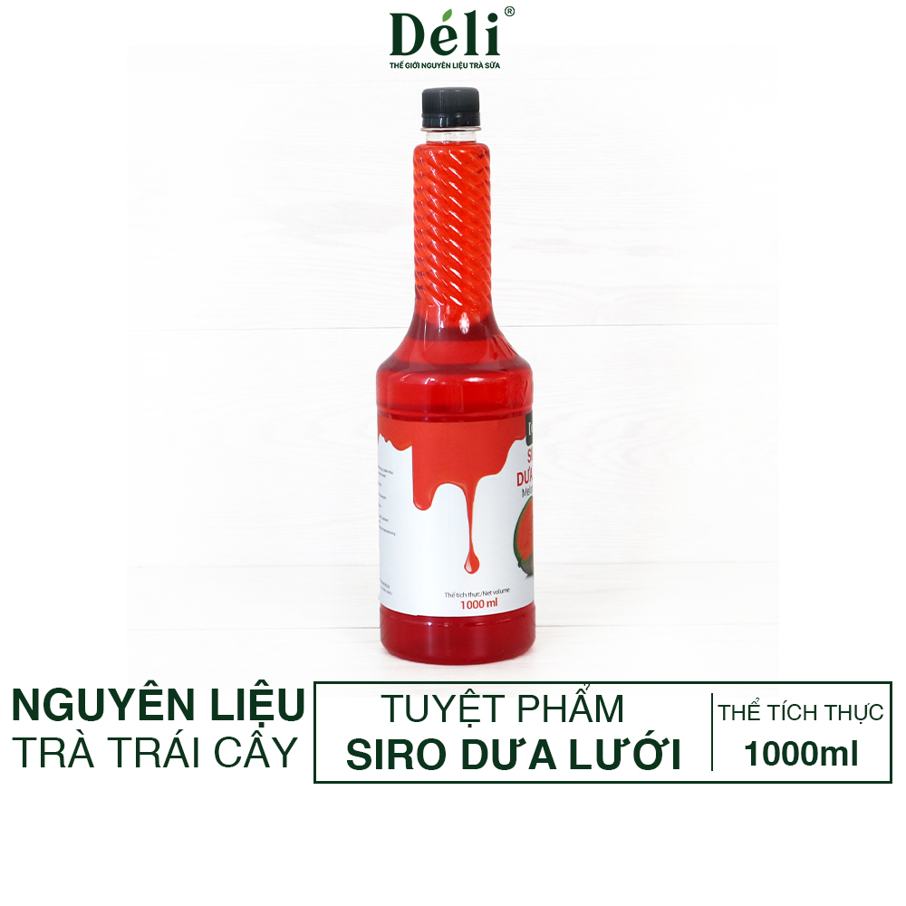 Siro dưa lưới Déli chai 1lit, HSD: 12 Tháng  [CHUYÊN SỈ] Nguyên liệu pha chế trà trái cây, soda,...