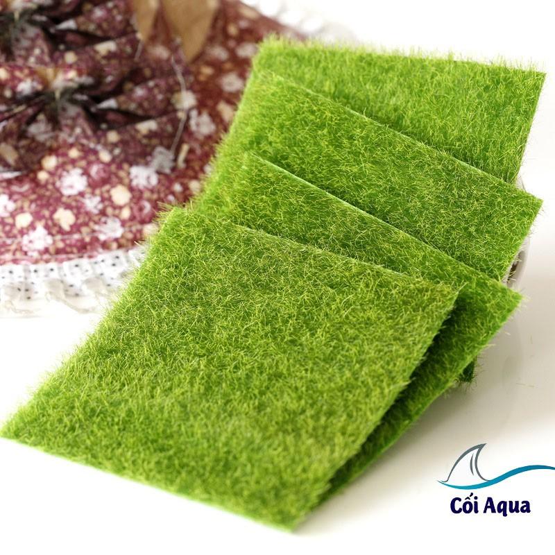 Tiểu cảnh mini ️ Tấm Cỏ giả trang trí tiểu cảnh sen đá, sân vườn, bể cá, bể terrarium