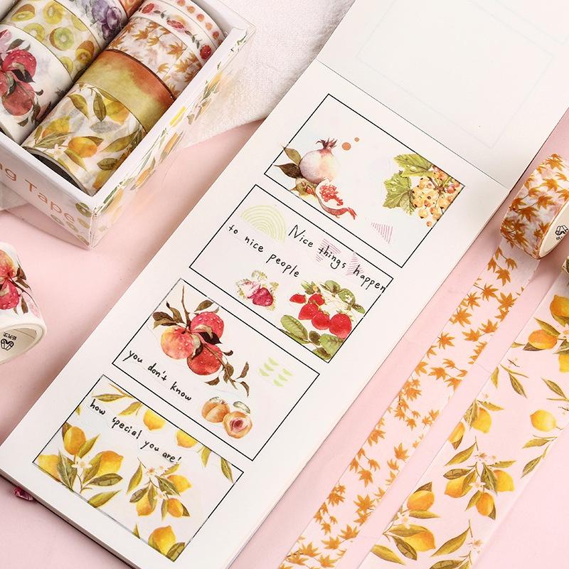 Set 10 cuộn băng keo Washi sáng tạo trang trí sổ tay nhật ký
