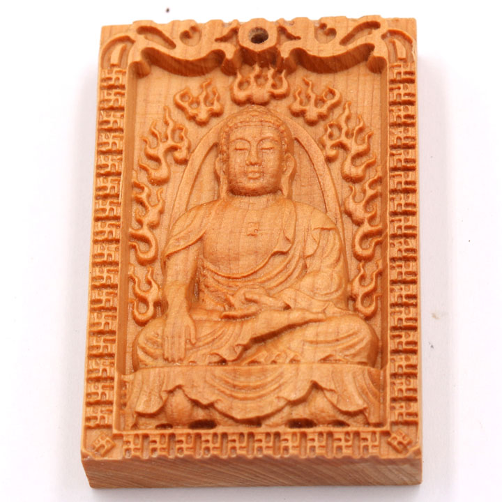 Mặt gỗ hoàng đàn - Phật A di đà MG17