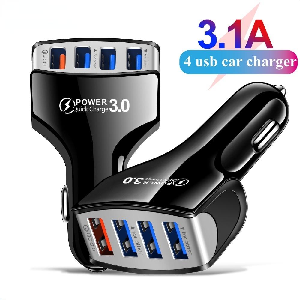 Tẩu Sạc Điện Thoại 4 Cổng USB 5V 3.1A Cho Xe Hơi